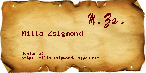Milla Zsigmond névjegykártya